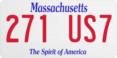MA license plate 271US7