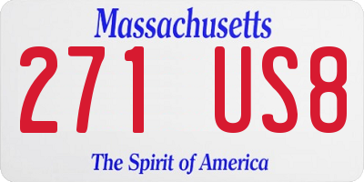 MA license plate 271US8