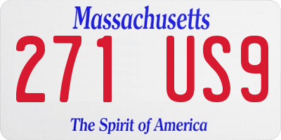 MA license plate 271US9
