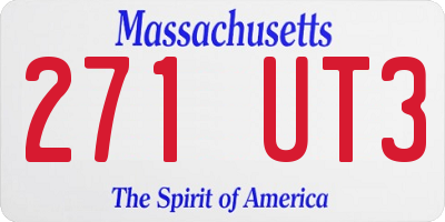 MA license plate 271UT3