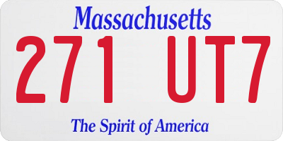 MA license plate 271UT7
