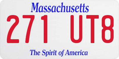 MA license plate 271UT8
