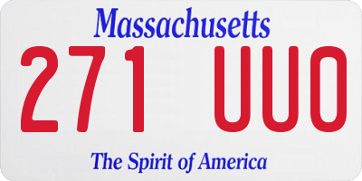 MA license plate 271UU0