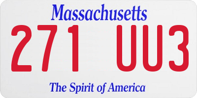 MA license plate 271UU3