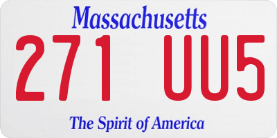MA license plate 271UU5