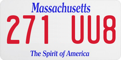 MA license plate 271UU8