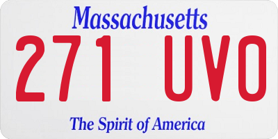 MA license plate 271UV0