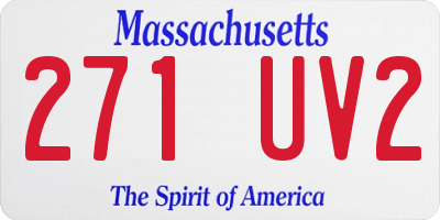 MA license plate 271UV2