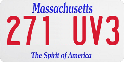 MA license plate 271UV3