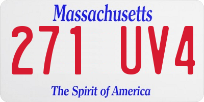 MA license plate 271UV4