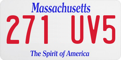 MA license plate 271UV5