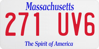MA license plate 271UV6