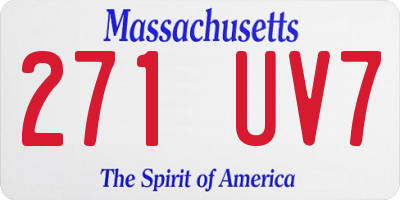 MA license plate 271UV7