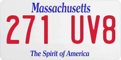 MA license plate 271UV8