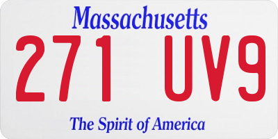 MA license plate 271UV9