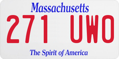 MA license plate 271UW0