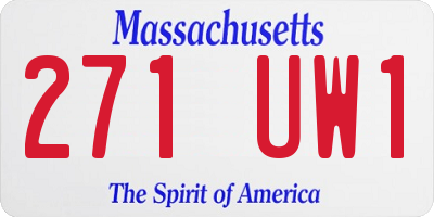 MA license plate 271UW1