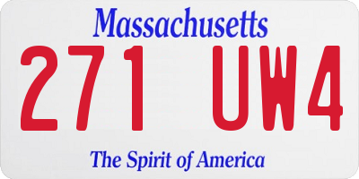 MA license plate 271UW4