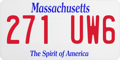 MA license plate 271UW6