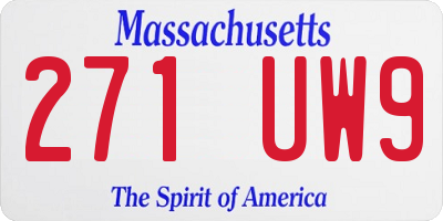 MA license plate 271UW9