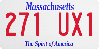 MA license plate 271UX1