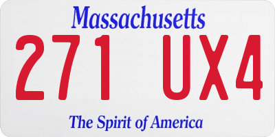 MA license plate 271UX4