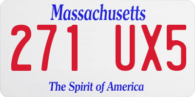 MA license plate 271UX5