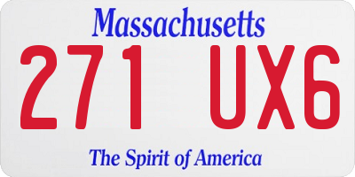 MA license plate 271UX6