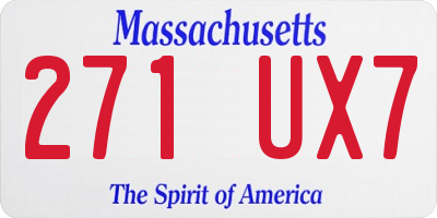 MA license plate 271UX7