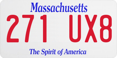 MA license plate 271UX8