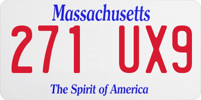 MA license plate 271UX9