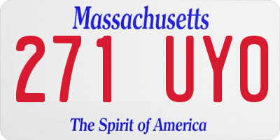 MA license plate 271UY0