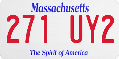 MA license plate 271UY2