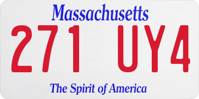 MA license plate 271UY4