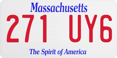 MA license plate 271UY6