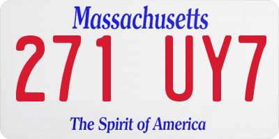 MA license plate 271UY7