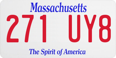 MA license plate 271UY8