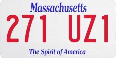 MA license plate 271UZ1