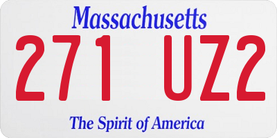 MA license plate 271UZ2