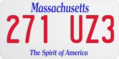 MA license plate 271UZ3