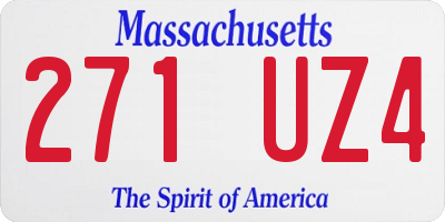 MA license plate 271UZ4