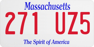 MA license plate 271UZ5