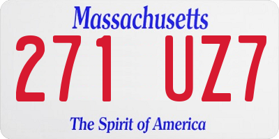 MA license plate 271UZ7