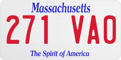 MA license plate 271VA0