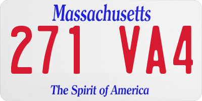 MA license plate 271VA4
