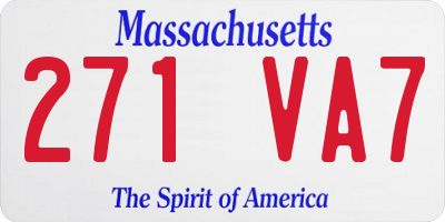 MA license plate 271VA7