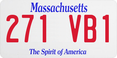 MA license plate 271VB1