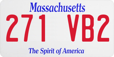 MA license plate 271VB2