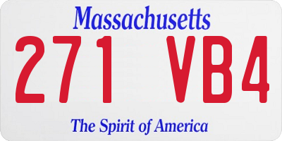 MA license plate 271VB4