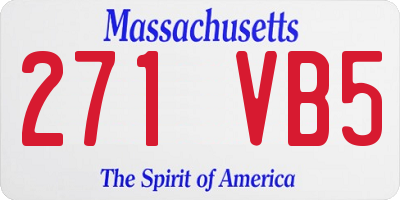 MA license plate 271VB5